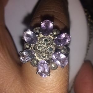 😍🤗VINTAGE!/ AMETHYST FLOWER RING 8.5😍🤩